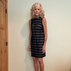 J. Crew Black Lace over Pink Dress